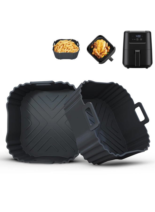LYHOLKEER Air Fryer Silicone Liners for 1.5 to 2.6 QT Mini Air Fryer, 2 Pack Square Small Silicone Air Fryer Liners Reusable for CHEFMAN 2 Qt, COSORI 2.1 Quart, Instant Pot Vortex 2QT, Airfryer Liners - Image 1
