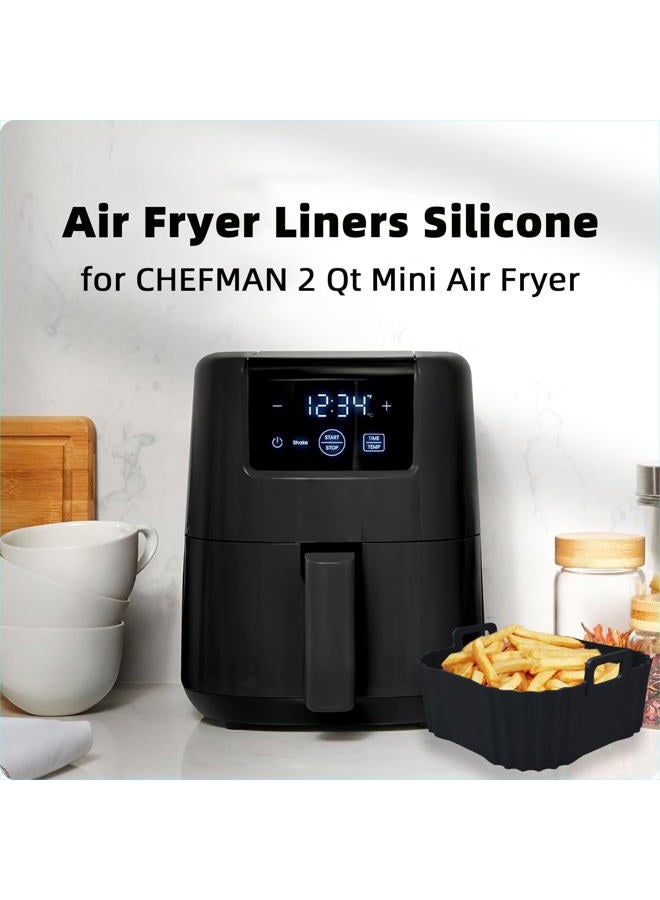 LYHOLKEER Air Fryer Silicone Liners for 1.5 to 2.6 QT Mini Air Fryer, 2 Pack Square Small Silicone Air Fryer Liners Reusable for CHEFMAN 2 Qt, COSORI 2.1 Quart, Instant Pot Vortex 2QT, Airfryer Liners - Image 5