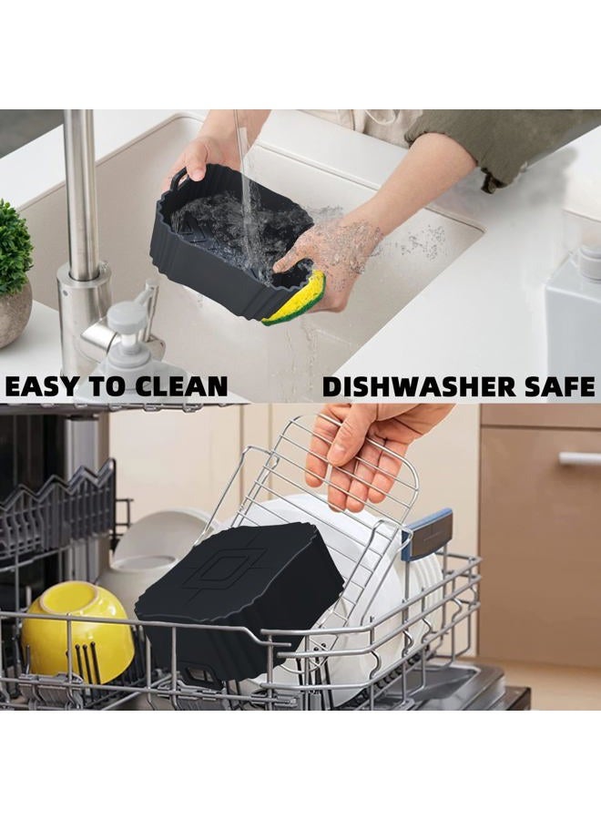 LYHOLKEER Air Fryer Silicone Liners for 1.5 to 2.6 QT Mini Air Fryer, 2 Pack Square Small Silicone Air Fryer Liners Reusable for CHEFMAN 2 Qt, COSORI 2.1 Quart, Instant Pot Vortex 2QT, Airfryer Liners - Image 4