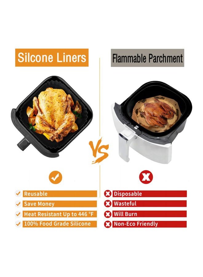 LYHOLKEER Air Fryer Silicone Liners for 1.5 to 2.6 QT Mini Air Fryer, 2 Pack Square Small Silicone Air Fryer Liners Reusable for CHEFMAN 2 Qt, COSORI 2.1 Quart, Instant Pot Vortex 2QT, Airfryer Liners - Image 3