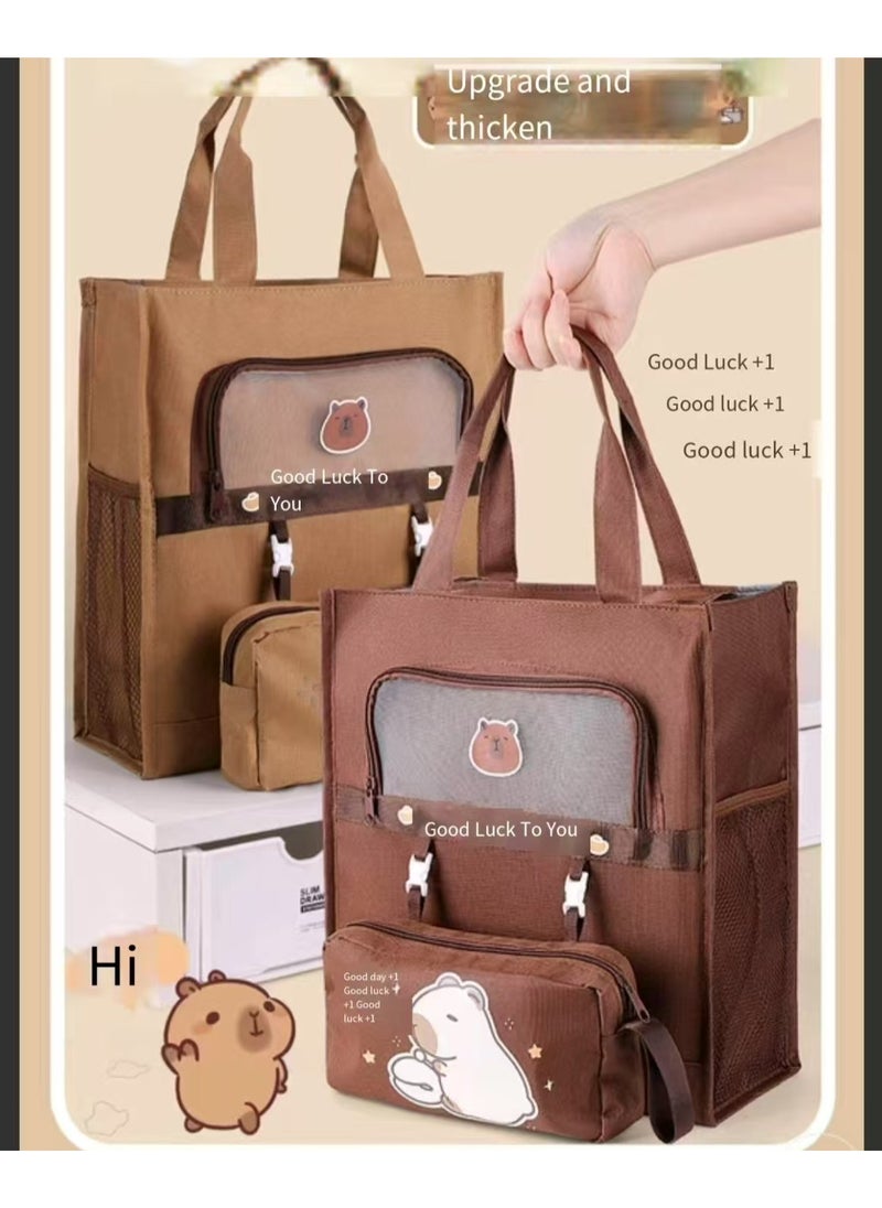 Canvas handbag, student class bag handbag, reusable beautiful and environmentally friendly bag, book shopping and grocery cotton cute handbag