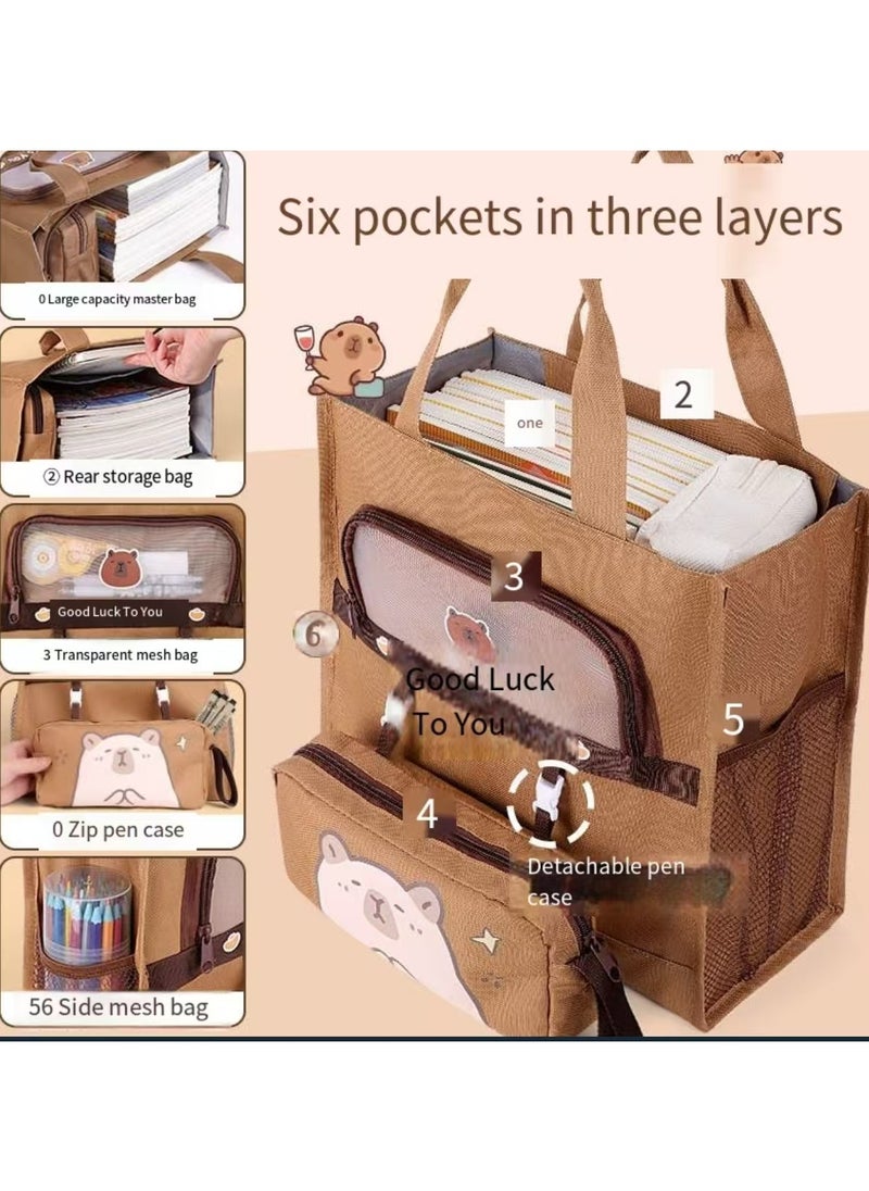 Canvas handbag, student class bag handbag, reusable beautiful and environmentally friendly bag, book shopping and grocery cotton cute handbag