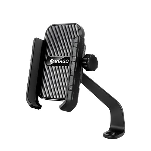 SIAGO SIA124 Mobile Holder for Bikes One Touch Technology Bike Mobile Holder for Maps and GPS Navigation, 360° Rotation (Rear Mirror Phone Stand) - Image 1