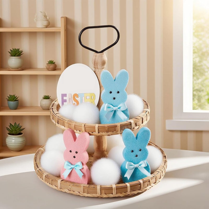 Five Bunny-Shaped Wood Boards, Glittery Decor for Easter - Image 2