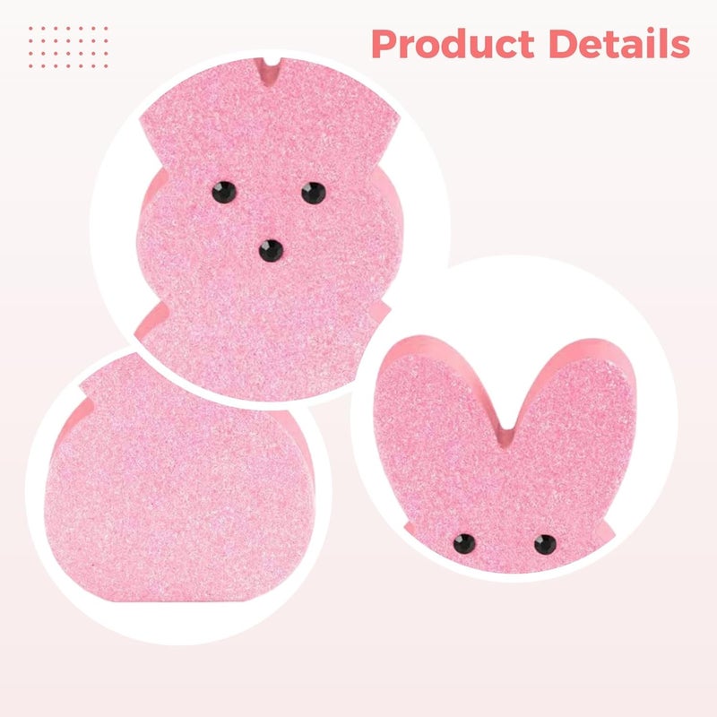Five Bunny-Shaped Wood Boards, Glittery Decor for Easter - Image 5