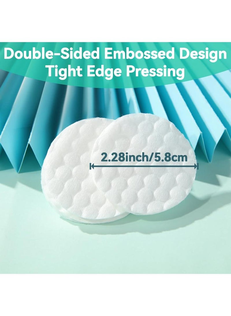Exquisite 200 Pieces All Cotton Round Makeup Remover Pads, Double Sided 2 in 1 Facial Cotton Rounds for Makeup Removal and Nail Polish Removal, 5.8cm Diameter - Image 2