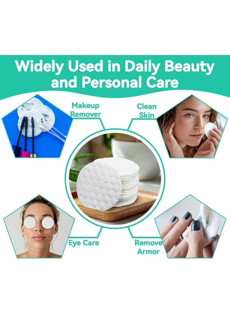 Exquisite 200 Pieces All Cotton Round Makeup Remover Pads, Double Sided 2 in 1 Facial Cotton Rounds for Makeup Removal and Nail Polish Removal, 5.8cm Diameter - Image 5