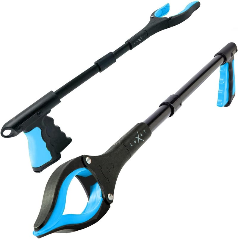 Luxet Grabber Tool 19" Aluminum Magnetic Claw, Rotating Lightweight Foldable Reacher Grabber Pickup Tool, Gripper Grabbers for Elderly Grab it Reaching Tool Trash Picker Grabber, Blue, by - Image 2