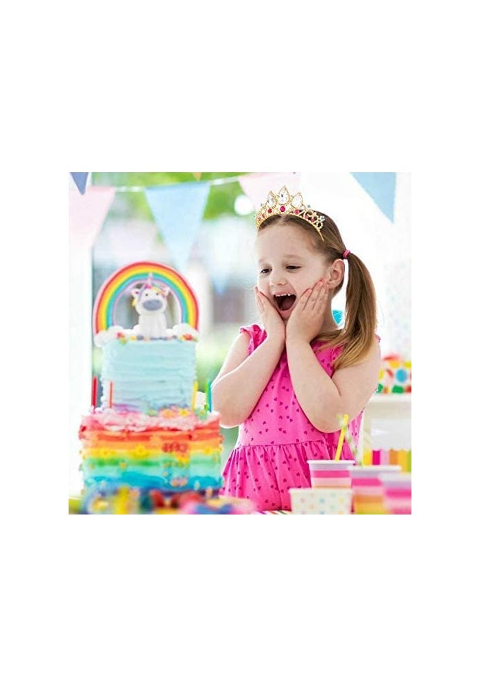 MAKINGTEC Girls Crystal Tiara Gold Birthday Crown Rapunzel Pearl Headband - Image 5