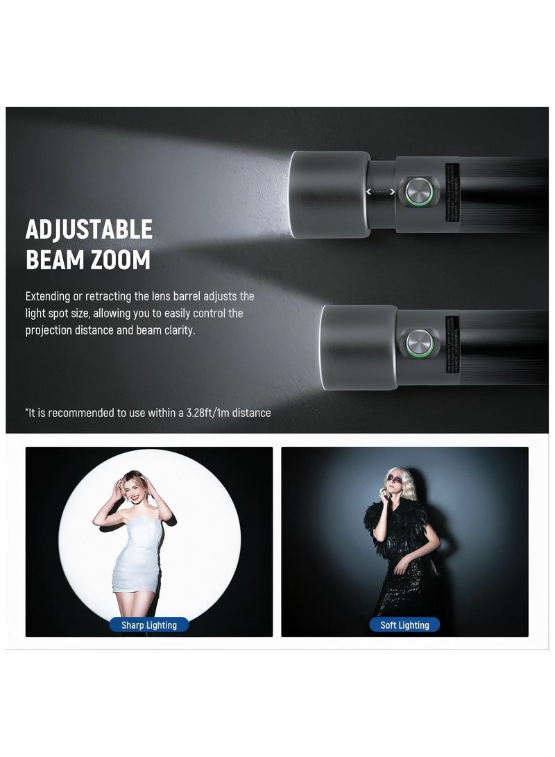 Neewer RGB Photography Torch with 4 Colours / 20 GOBO Filters / 7500 mAh 10 W Portable LED Spotlight Video Spotlight Aluminium Alloy Patterned Light at Sunset for Video RGB Photography Torch - Image 4
