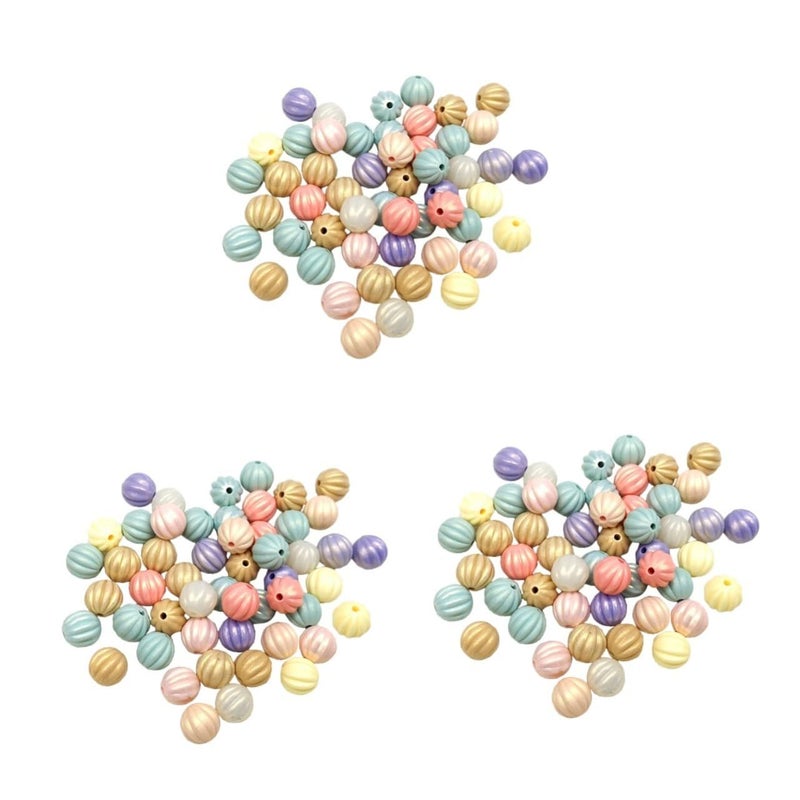 Didiseaon 150 Pcs Acrylic Pumpkin Beads for Jewelry Making Round Spacer Craft Beads - Image 2