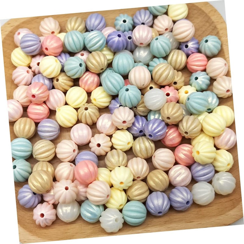 Didiseaon 150 Pcs Acrylic Pumpkin Beads for Jewelry Making Round Spacer Craft Beads - Image 5