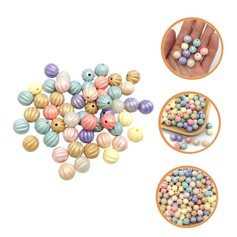 Didiseaon 150 Pcs Acrylic Pumpkin Beads for Jewelry Making Round Spacer Craft Beads - Image 4