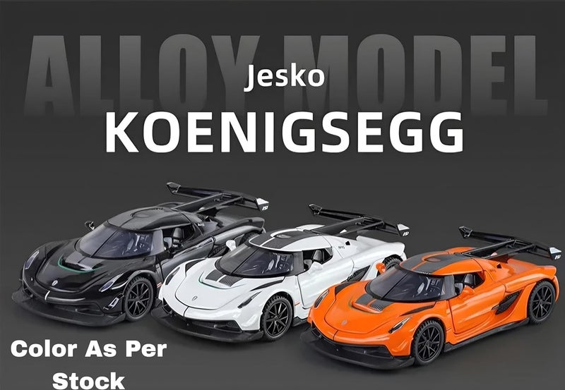 Invite Enterprise Invite 1:32 Scale Koenigsegg Jesko Die-Cast Model Car – Alloy Metal Pullback Toy Car with Openable Doors, Lights & Music – Luxury Sports Car Toy for Kids & Collectors [Random Color] - Image 3