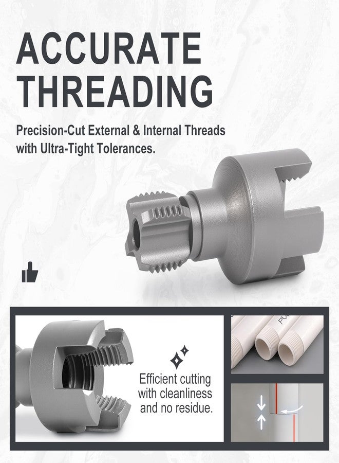 CSOOM 2Pcs Integrated Internal and External Pipe Threading Tool, 1/2" and 3/4" Threading Tool for PVC and Plastic Pipes for Home Repairs - Image 3