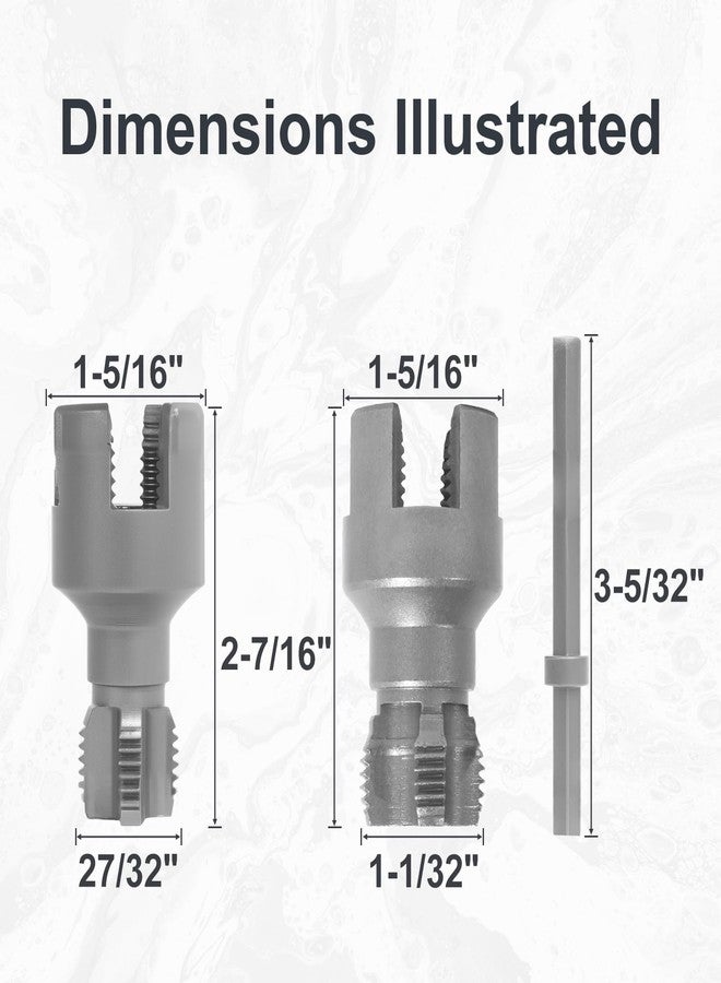 CSOOM 2Pcs Integrated Internal and External Pipe Threading Tool, 1/2" and 3/4" Threading Tool for PVC and Plastic Pipes for Home Repairs - Image 2