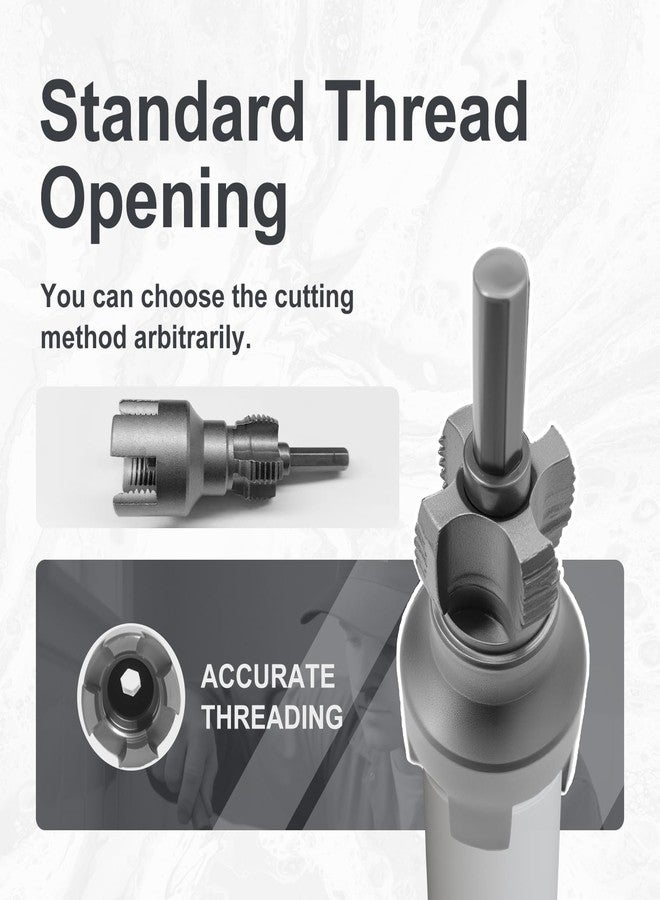 CSOOM 2Pcs Integrated Internal and External Pipe Threading Tool, 1/2" and 3/4" Threading Tool for PVC and Plastic Pipes for Home Repairs - Image 5