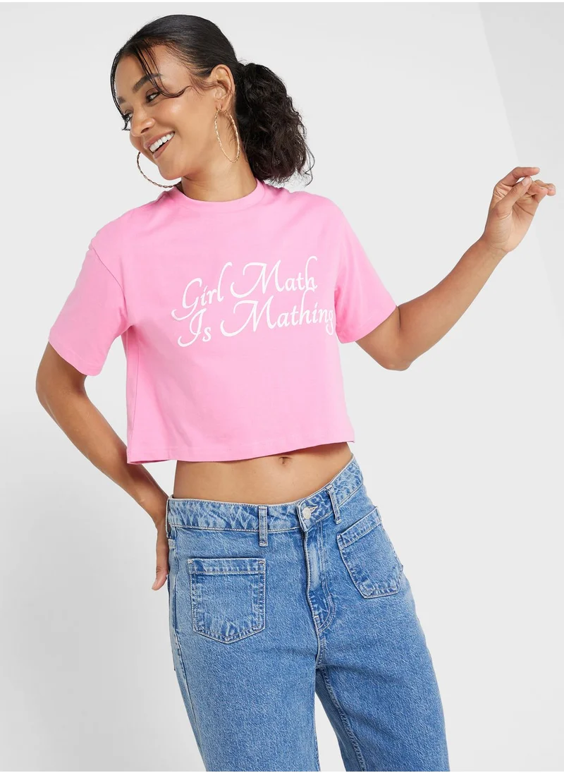 Ginger Cropped Slogan Tshirt