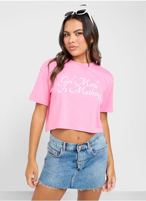 Cropped Slogan Tshirt