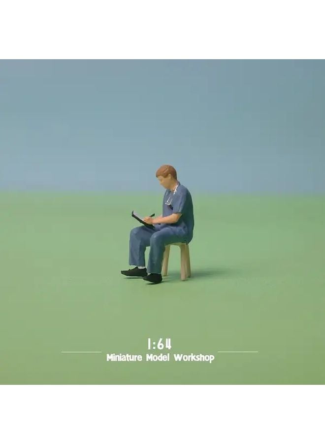 1 64 Scale Seated Male Doctor Model Xgn640026 For Diorama And Macro Photography - Image 4