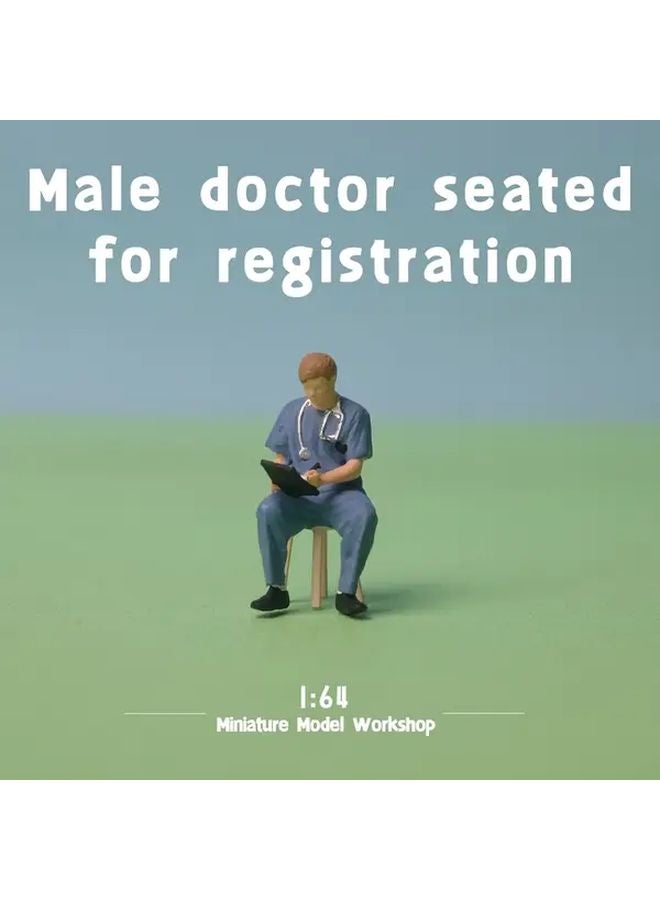 1 64 Scale Seated Male Doctor Model Xgn640026 For Diorama And Macro Photography - Image 1