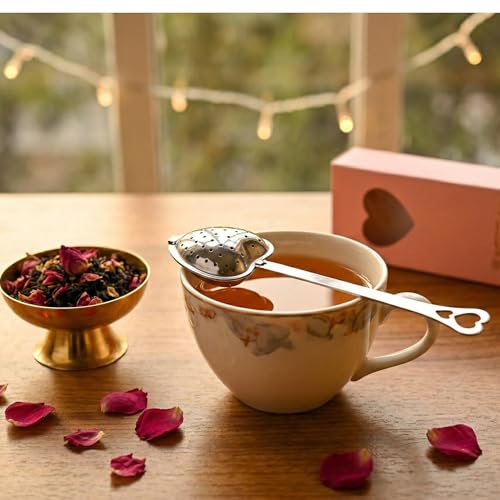 OH CHA - Tea Infuser, Stainless Steel - Heart Shaped | Tea Strainer for Everyday Use, Loose Leaf Tea | BPA Free, Durable | Used as Green Tea Infuser | Tea Filter, Tea Maker | 14cms - Image 5