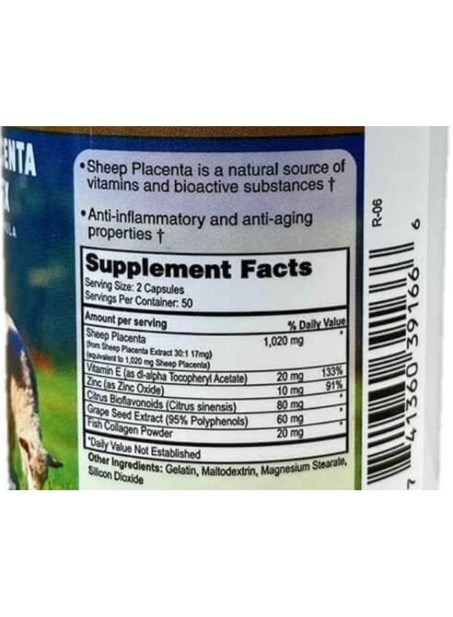 Nu-Health Sheep Placenta 100 Capsules - Image 2