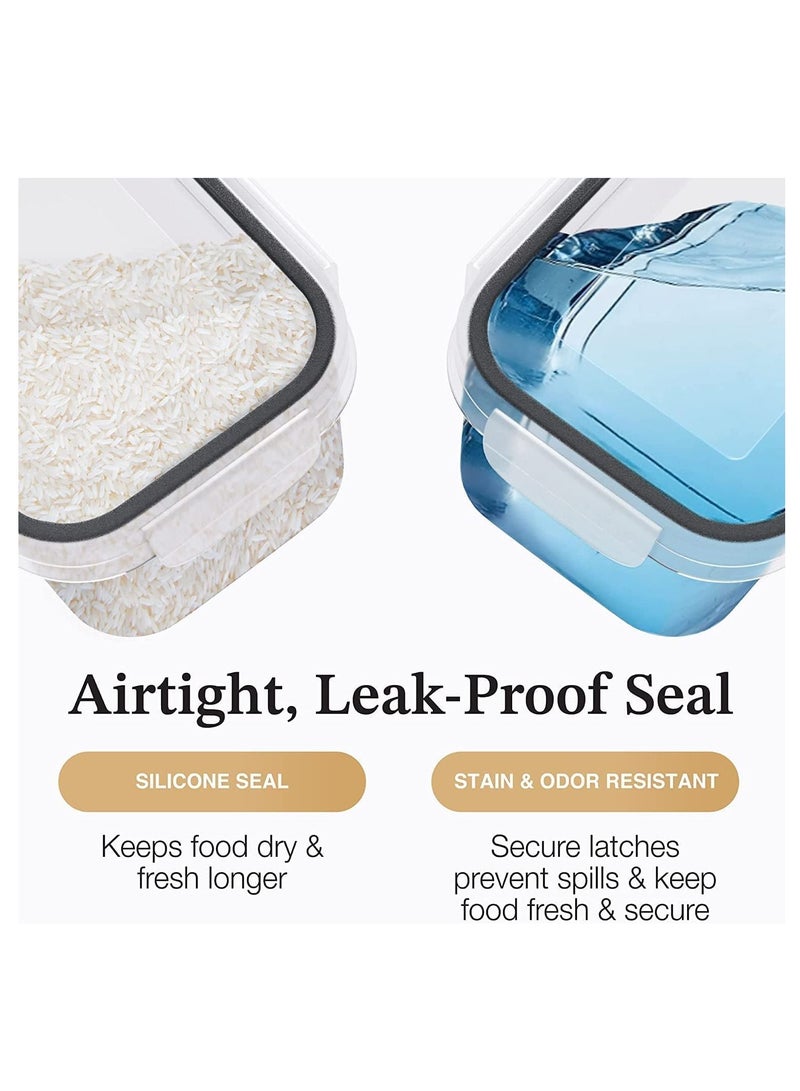 TYCOM 14 Pcs Food Storage Containers With Lids for Kitchen Organization Plastic Kitchen Storage Containers for Pantry Organization and Storage Cereal Rice Pasta Flour and Sugar Containers - Image 4