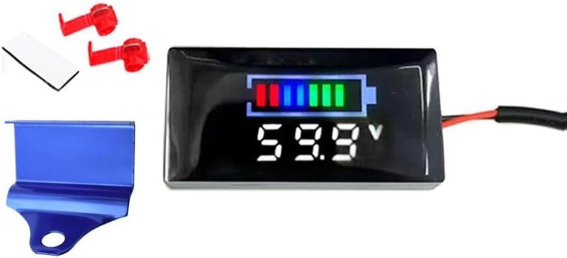اختبار لوحة الفولتميتر الرقمي DC 7V 100V شاشة LCD قوس إنذار السلامة أزرق أبيض - Image 1