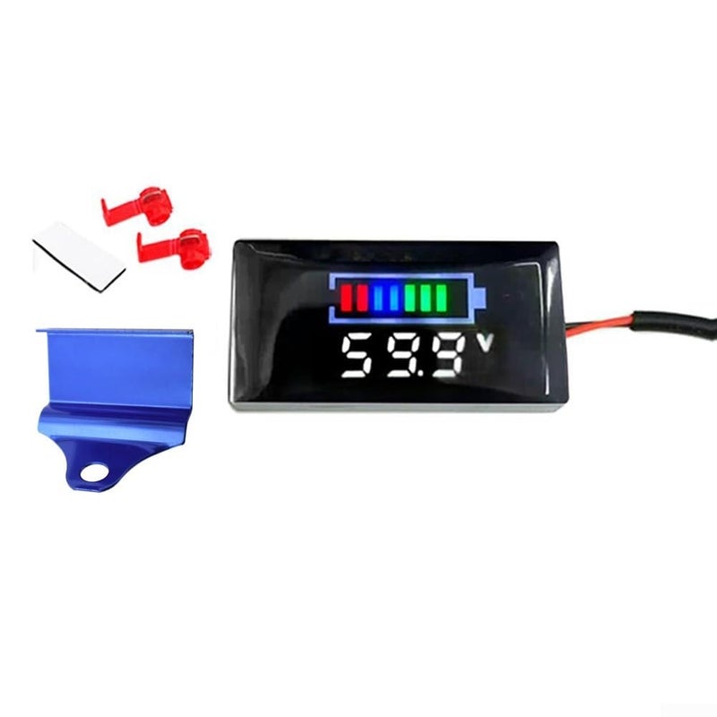 اختبار لوحة الفولتميتر الرقمي DC 7V 100V شاشة LCD قوس إنذار السلامة أزرق أبيض - Image 2