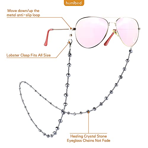 humlbird 2 Pcs Glasses Chain Mask Lanyard Strap Mask Chain Face Mask Holder Around Neck Eyeglass Chain for Women Stylish, Grey Colorful - Image 4