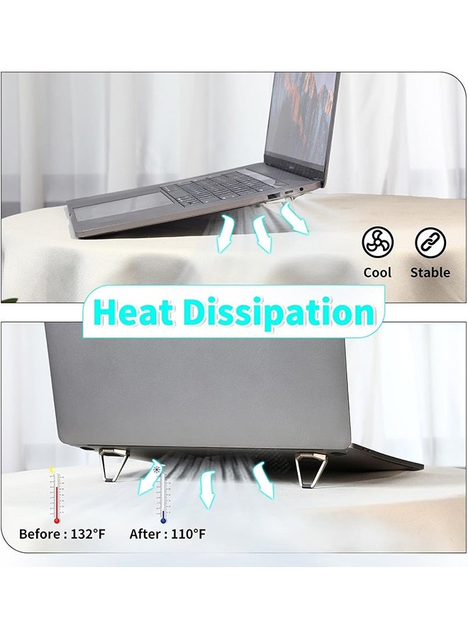 2 Pieces Portable Keyboard Laptop Stand, Mini Aluminum Keyboard Riser, Foldable Cooling Laptop Kickstand Adjustable Lightweight Lifter - Image 4