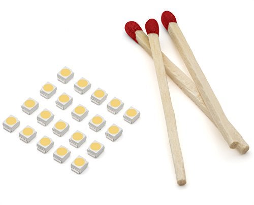 Oznium 20 Pieces of PLCC-2 Surface Mount LEDs, 3528 Size SMD SMT LED - Warm White - Image 2