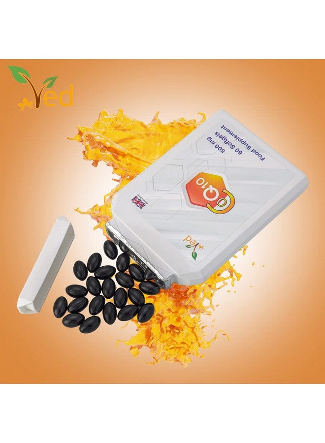 VED CoQ10 500mg | Co Enzyme Q10 | Highest Strength | Naturally Fermented Ubiquinone Coenzyme | Superior Natural Formula | 500mg 60 Softgels| 2 Months Supply - Image 3