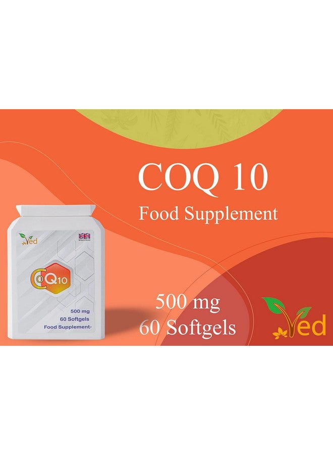 VED CoQ10 500mg | Co Enzyme Q10 | Highest Strength | Naturally Fermented Ubiquinone Coenzyme | Superior Natural Formula | 500mg 60 Softgels| 2 Months Supply - Image 2
