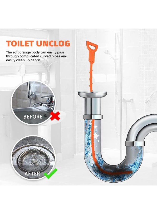 JZS Drain Clog Remover,Hair snake Tool Drain Opener, sink snake for Sewer Kitchen Sink Bathroom Tub Toilet Clogged Drains Relief Cleaning Tool,10 Pack,Smiley Style - Image 4