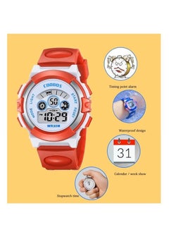 Coobos 2PCS Children's Waterproof Rubber Digital Watch Red/Yellow  - Image 5