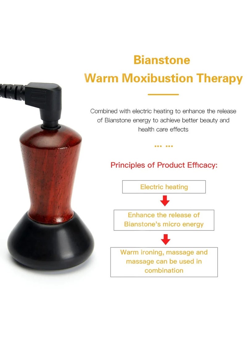 ارواق تدليك بالحجارة البركانية الساخنة غوا شا إبرة الحجر الطبيعي الساخن الظهر الرقبة الوجه مدلك سبا الرعاية الاسترخاء العضلات الجلد إزالة التجاعيد - Image 2