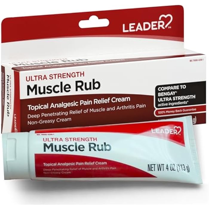 Leader Muscle Rub - Fast-Acting, Deep Penetrating Relief for Sore Muscles and Joints, Minor Arthritis and Back Pain Relief, Non-Greasy Formula Topical Analgesic, Camphor, Menthol & Methyl Salic - Image 1