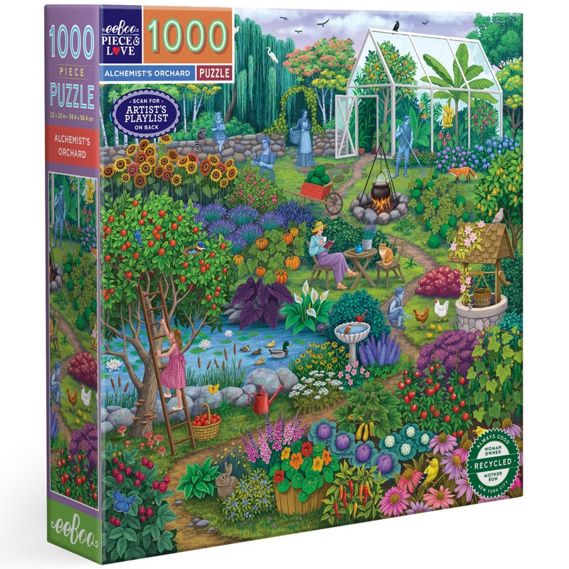 eeBoo 1000 Piece Puzzle - Alchemist's Orchard Jigsaw Puzzle for Adults, Square 23" x 23" Made with Recycled Board & Vegetable-Based Ink - Image 1