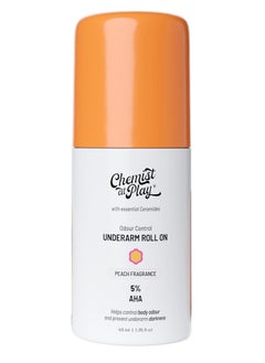 Chemist at Play Chemist at Play Underarm Roll On With 4% Lactic Acid&1% Mandelic Acid, Prevents Odour, Help Whitens&Brightens Skin, Kills Bacteria&Exfoliate, Long Lasting Peach Fragrance, Alcohol&Aluminium Free,40 Ml  - Image 1