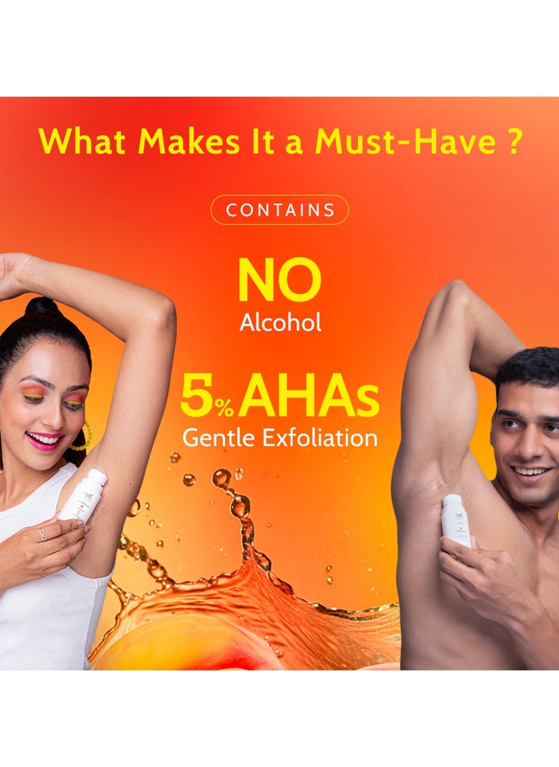 Chemist at Play Chemist at Play Underarm Roll On With 4% Lactic Acid&1% Mandelic Acid, Prevents Odour, Help Whitens&Brightens Skin, Kills Bacteria&Exfoliate, Long Lasting Peach Fragrance, Alcohol&Aluminium Free,40 Ml  - Image 3