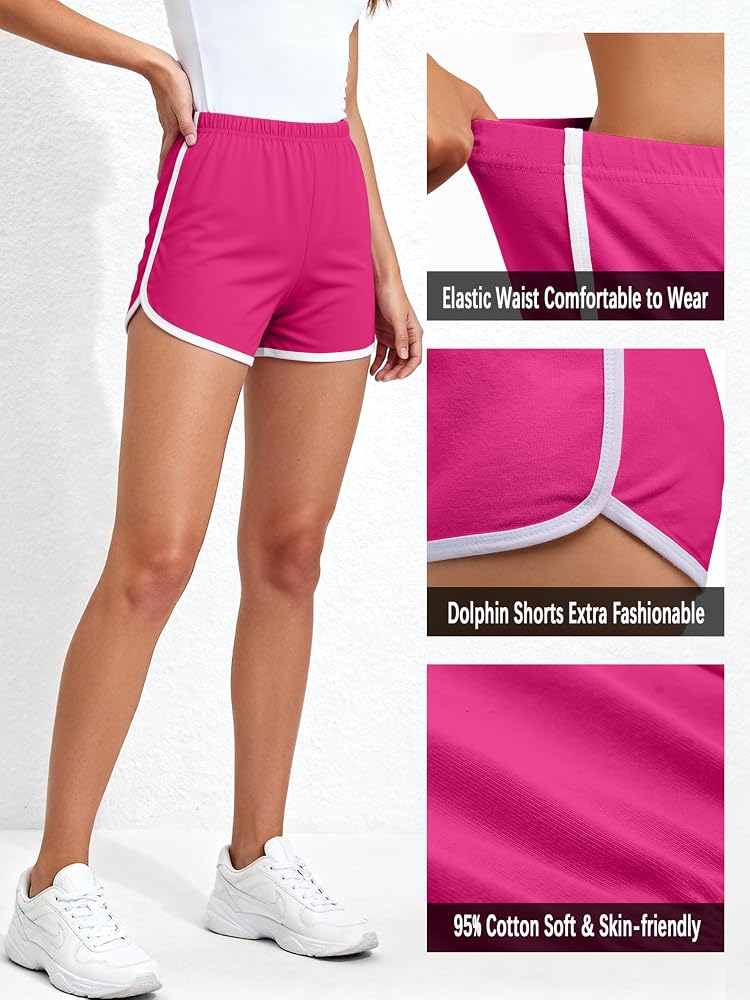 URATOT 5 Pack Women's Cotton Yoga Dance Short Pants Sport Shorts Summer Athletic Cycling Hiking Sports Shorts - Image 3