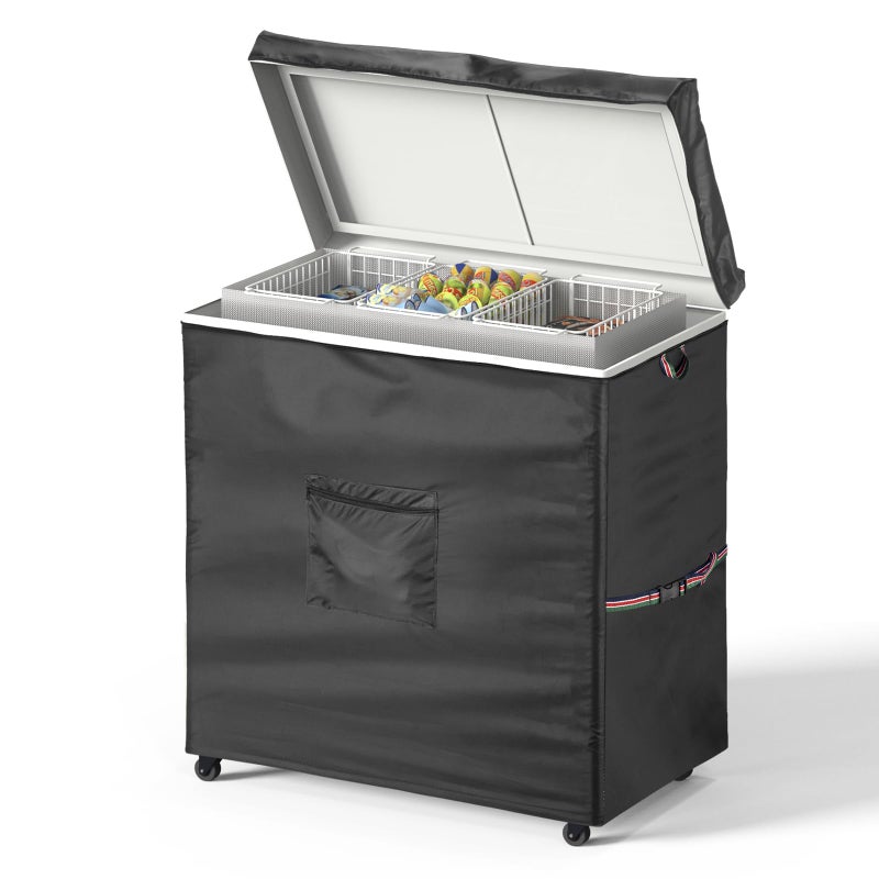 Fentiff Deep Freezer Cover Waterproof Dustproof Chest Freezer Cover Freezer Covers for Outside 70 Cubic Feet Chest Freezer All Season Protection Top with Zipper to Open35L X 21W X 33H - Image 2