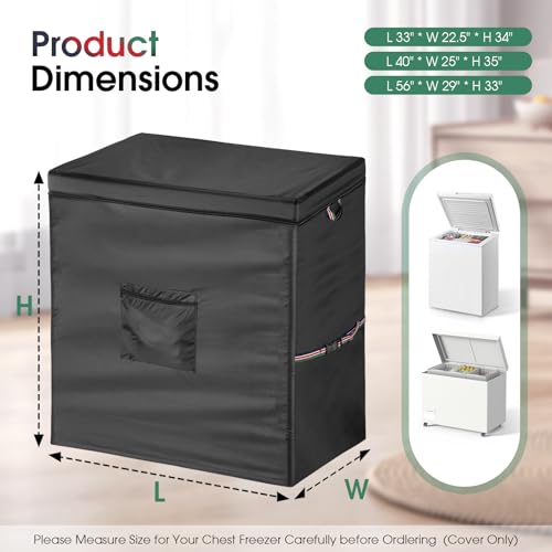 Fentiff Deep Freezer Cover Waterproof Dustproof Chest Freezer Cover Freezer Covers for Outside 70 Cubic Feet Chest Freezer All Season Protection Top with Zipper to Open35L X 21W X 33H - Image 3