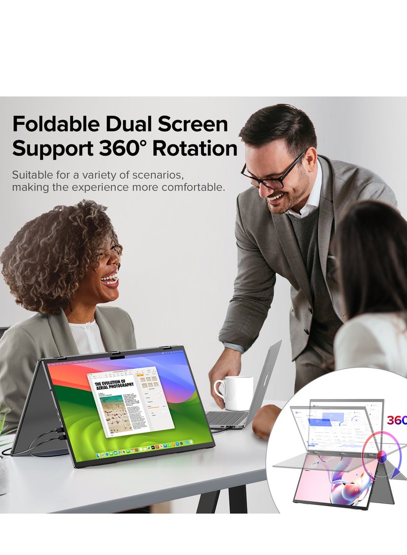 UPERFECT Dual Portable Monitor 18.5" 100Hz 100% sRGB Draagbaar Monitor with Stand & VESA Mount for Laptop/Switch/MacBook - Image 5