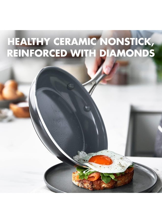 Greenpan - GreenPan Swift Healthy Ceramic Nonstick, 8" Frying Pan Skillet, Stainless Steel Handle, PFAS-Free, Dishwasher Safe, Oven Safe, Black - Image 1