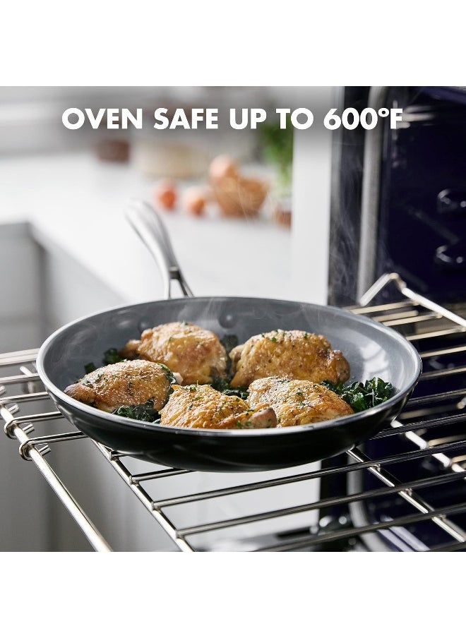 Greenpan - GreenPan Swift Healthy Ceramic Nonstick, 8" Frying Pan Skillet, Stainless Steel Handle, PFAS-Free, Dishwasher Safe, Oven Safe, Black - Image 1