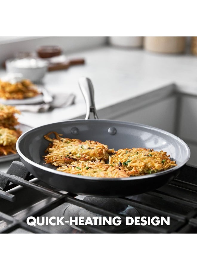 Greenpan - GreenPan Swift Healthy Ceramic Nonstick, 8" Frying Pan Skillet, Stainless Steel Handle, PFAS-Free, Dishwasher Safe, Oven Safe, Black - Image 1