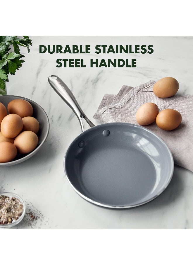 Greenpan - GreenPan Swift Healthy Ceramic Nonstick, 8" Frying Pan Skillet, Stainless Steel Handle, PFAS-Free, Dishwasher Safe, Oven Safe, Black - Image 1
